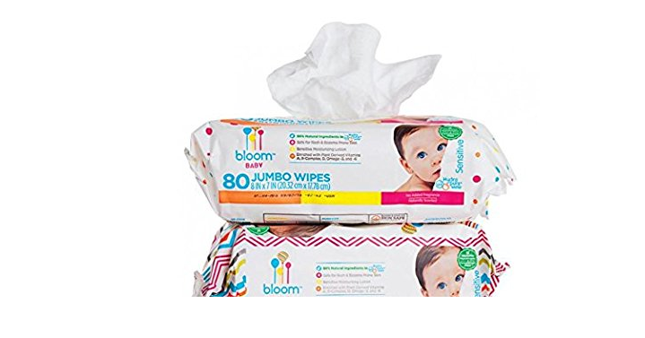 bloom BABY Sensitive Skin Unscented Hypoallergenic Baby Wipes, 80-Count Only $2.60 Shipped!