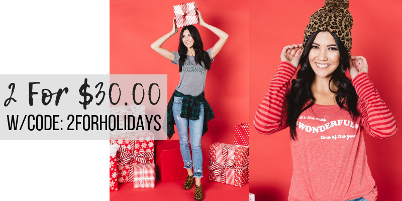 Cents of Style – 2 For Tuesday – CUTE Holiday Graphic Tees – 2 for $30! FREE SHIPPING!