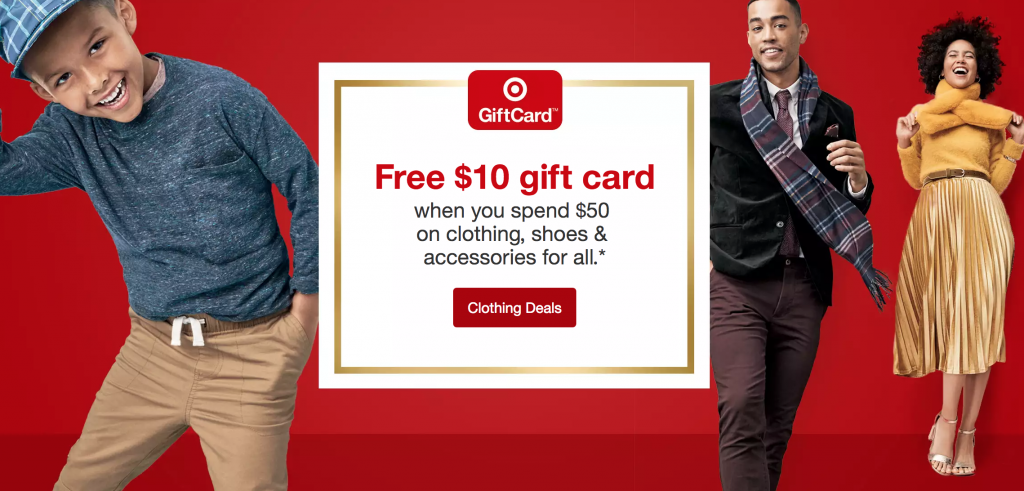 Target: FREE $10 Gift Card When You Spend $50 On Clothing, Shoes & Acessories For EVERYONE!