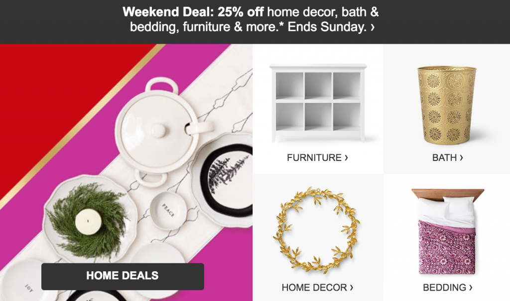 Target: 25% Off Home Decor, Bath, Bedding, Furniture & More! This Weekend Only!