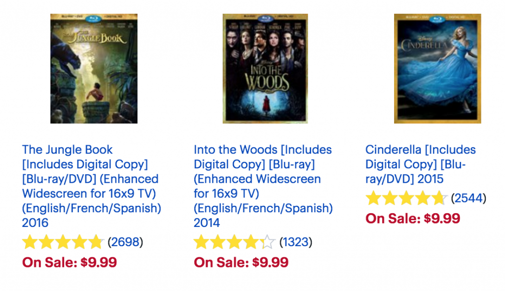 Select Disney Blu-Ray’s Just $9.99!