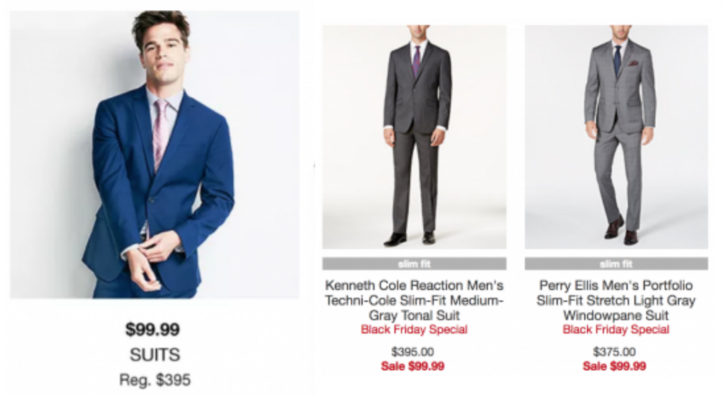 Macy’s Black Friday Preview: Men’s Suits $99.99! (Reg. $365.00)