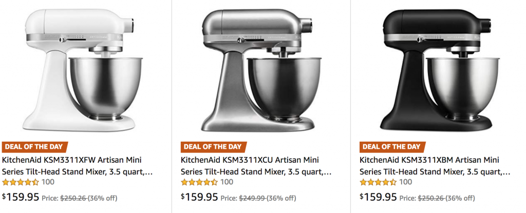 KitchenAid Artisan Mini Series 3.5-quart Stand Mixer $159.95! (Reg. $249.99)