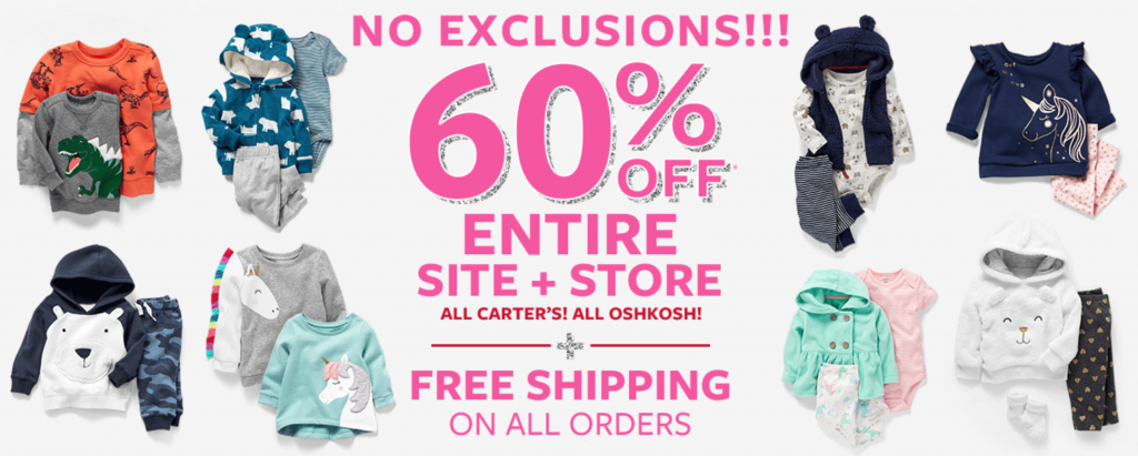 Carters & Osh Kosh Black Friday Extended! 60% Off Everything & FREE Shipping!