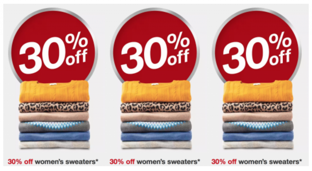 Target: Cyber Week Deal! 30% Off Women’s Sweaters!