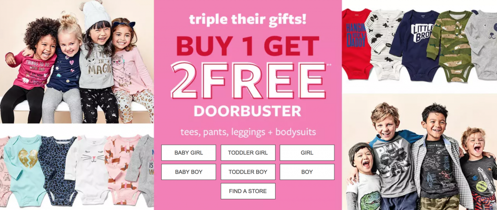 Carters: Buy One Get Two FREE! Leggins, Tee’s, Pants, & Bodysuits!