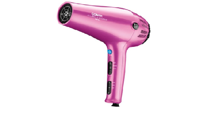 Conair 1875 Watt Cord-Keeper Hair Dryer with Ionic Conditioning Only $11.88!