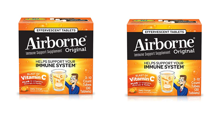 Airborne Zesty Orange Effervescent Tablets, 30 count Only $6.49 Shipped!