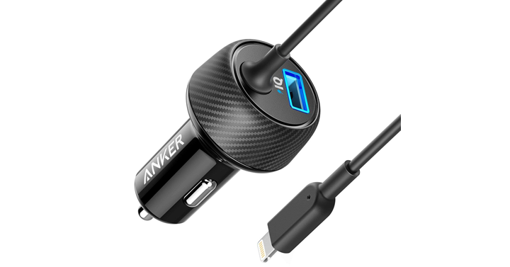 Anker Ultra-Compact 24W 2-Port Car Charger, PowerDrive 2 Elite with Lightning Connector and PowerIQ – Just $11.79!