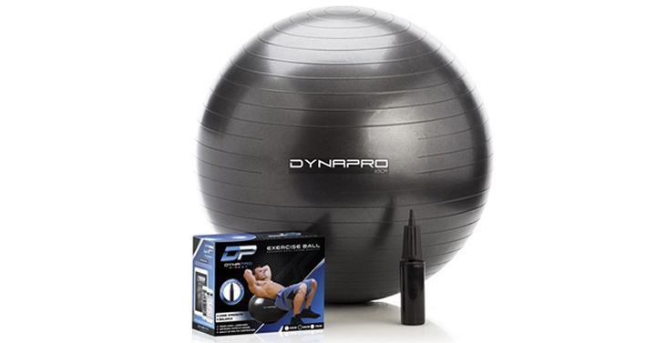 DYNAPRO Exercise Ball – 2,000 lbs Stability Ball – Professional Grade Anti-Burst – Just $14.99!
