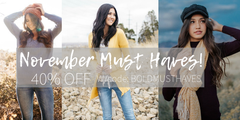 Cents of Style Bold & Full Wednesday! Additional 40% Off November Must Haves! FREE SHIPPING!