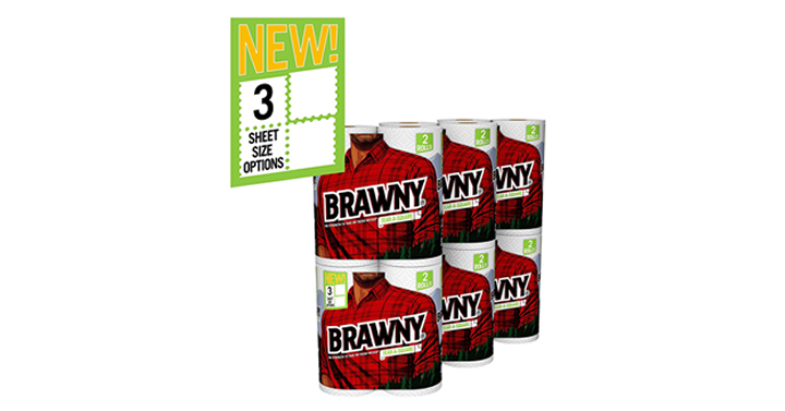 Brawny Tear-A-Square Paper Towels, 12 Rolls, 12 = 24 Regular Rolls, 3 Sheet Size Options, Quarter Size Sheets – $15.46!