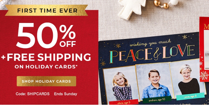 Shutterfly: Take 50% off Holiday Cards + FREE Shipping! First Time Ever!