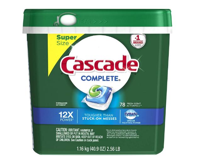 Cascade Complete ActionPacs Dishwasher Detergent, Fresh Scent, 78 Count – Only $9.74!