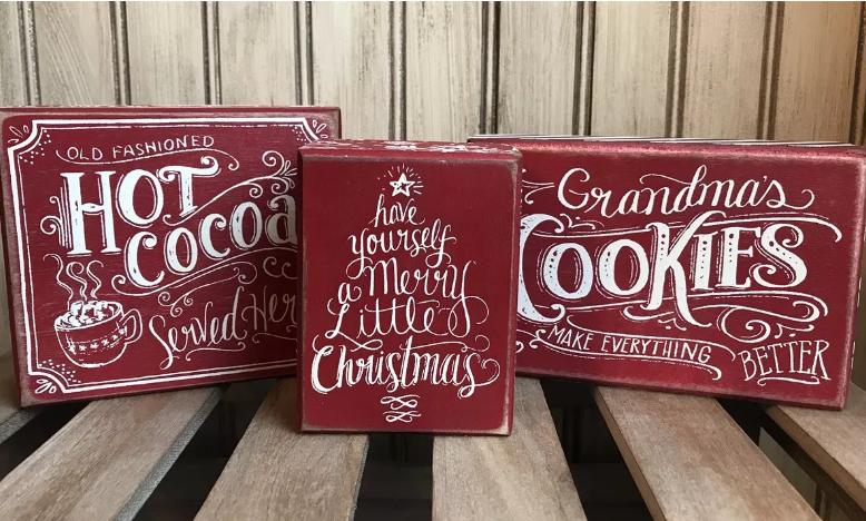 Clever Christmas Block Signs – Only $12.99!
