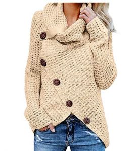 Women’s Chunky Turtle Cowl Neck Asymmetric Hem Wrap Sweater Coat with Button Details $19.89!