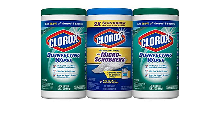 Clorox Disinfecting Wipes 220 Count Each – 3 Pack Only $10.13 Shipped!
