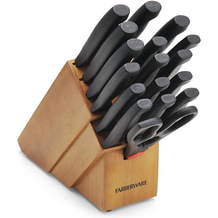 Farberware 18- Piece Never Needs Sharpening Knife Block Set Only $13.50!