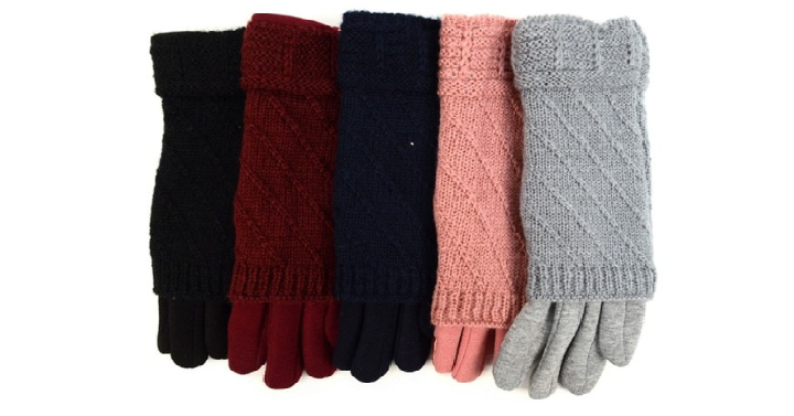 Double Layer Knitted Touch Screen Women’s Gloves Only $8.99 Shipped!