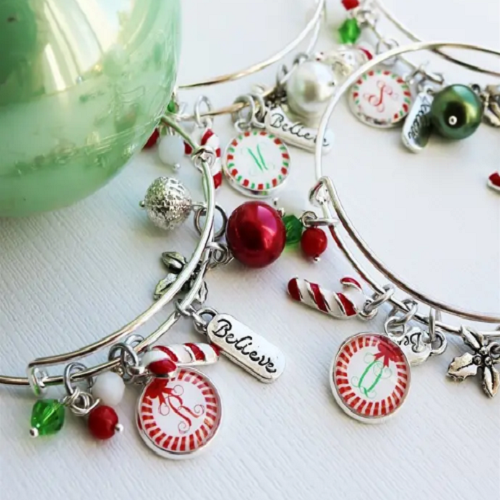 Personalized Charm Holiday Bangles Only $5.99 + Free Shipping!