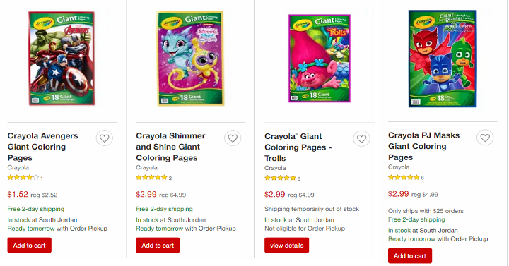 Target: Crayola Giant Coloring Pages Starting at $1.52 Shipped!