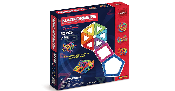 Magformers Basic Set (62-pieces) Magnetic Building Blocks – Just $48.58!