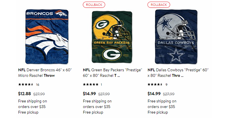 Walmart: NFL Throw Blankets As Little as $10.00! (Reg $27.99)