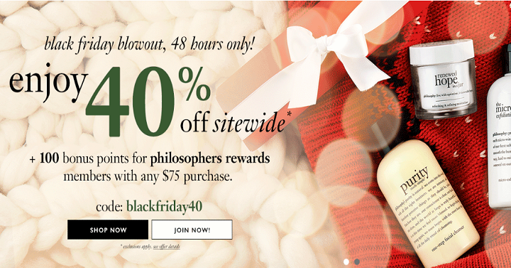 Philosophy Black Friday is LIVE! Save 40% Off Sitewide!