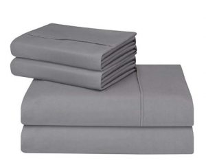 Soft Brushed Microfiber Wrinkle Fade and Stain Resistant 4-Piece Queen Bed Sheet Set – $16.99