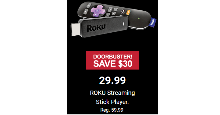Roku Streaming Player Stick Only $29.99! (Reg. $60) BLACK FRIDAY PRICE!