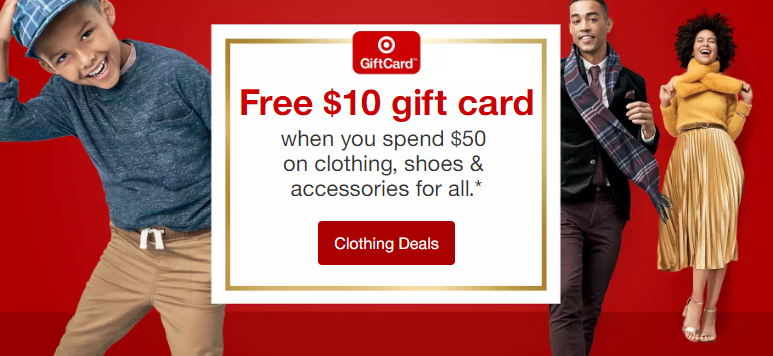 FREE $10 Gift Card With $50 Target Clothing Purchase!