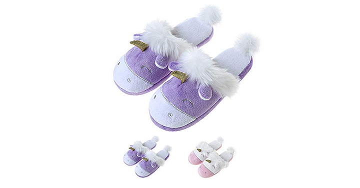 Unicorn Plush Slippers for Women – Just $11.88!
