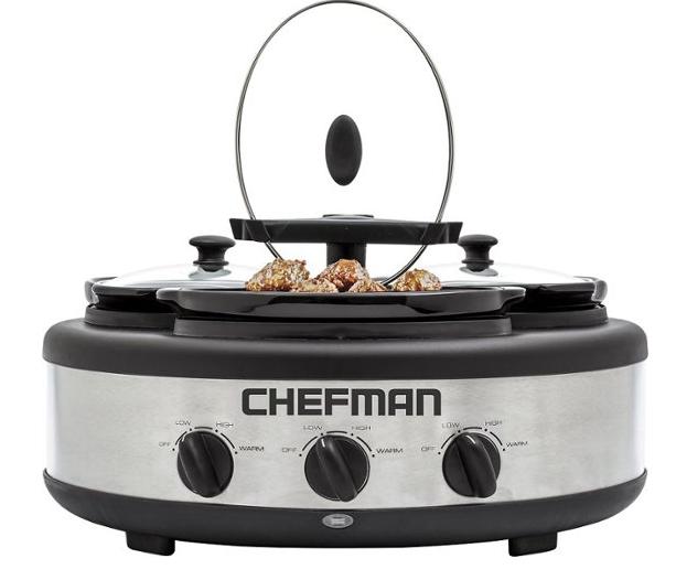 CHEFMAN 4.5-Quart Triple Slow Cooker – Only $39.99 Shipped!