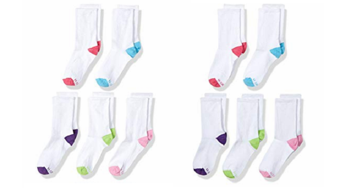 Hanes Girls Crew Sort Socks Assorted 10 Pack Only $3.98!