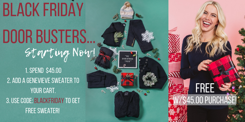 Black Friday at Cents of Style! FREE Sweater with Purchase! Free shipping!