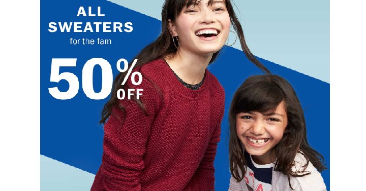 Old Navy: Take 50% off Sweaters For the Whole Family!