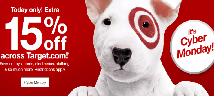 HOT! Target Cyber Sale is LIVE! Save an Extra 15% off Your Online Purchase + FREE Shipping!