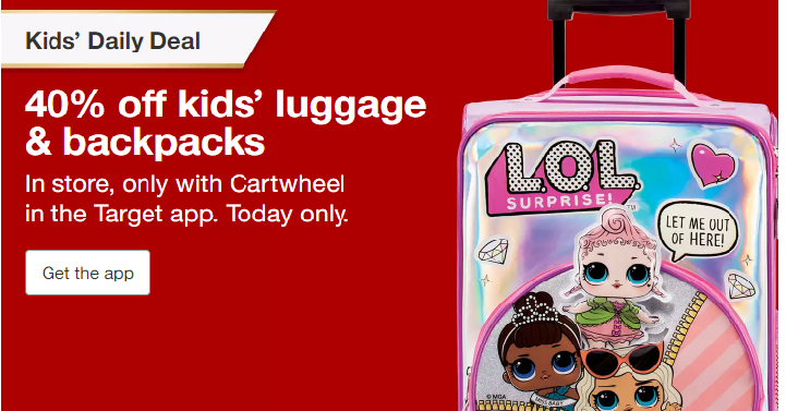 Target: Take 40% off Kids Luggage and Backpacks! Today In-Store Only!
