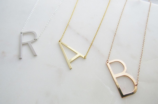 Trendy Large Sideways Initials Necklaces Only $10.99!