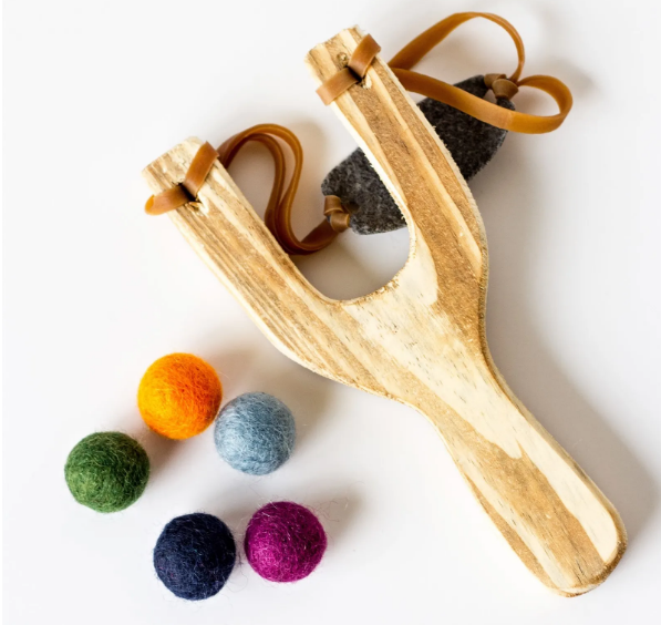 Wooden Slingshot with Felt Balls – Only $6.99!