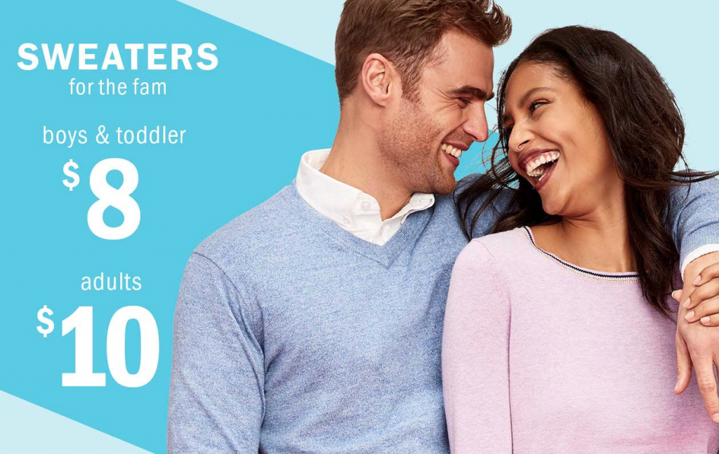 Old Navy: Sweaters For Adults $10 & Boys/Toddlers Just $8.00 Today Only!