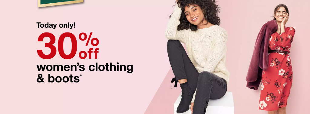 Target: 30% Off Women’s Clothing & Boots Today Only!