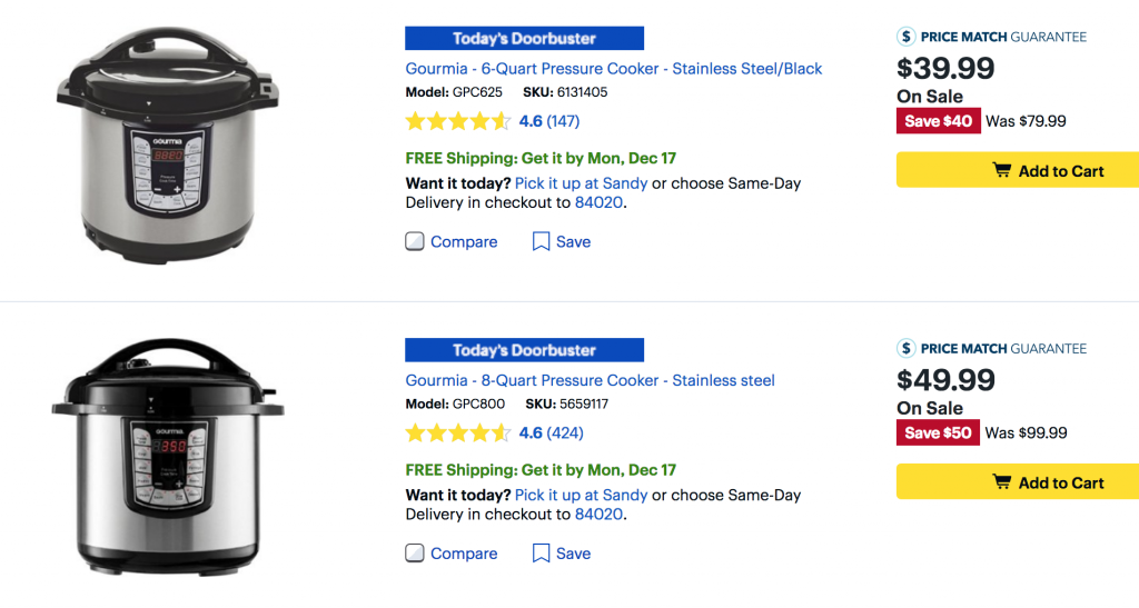 Best Buy: 50% Off Gourmia Pressure Cookers & Air Fryers Today Only! 8-Quart Pressure Cooker Just $49.99!