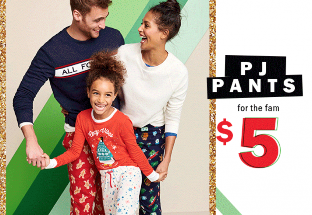Old Navy: $5.00 PJ Pants For The Family Today Only!
