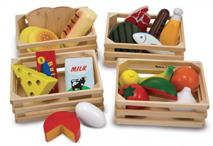 Melissa & Doug Food Groups – 21 Hand-Painted Wooden Pieces and 4 Crates $12.99!