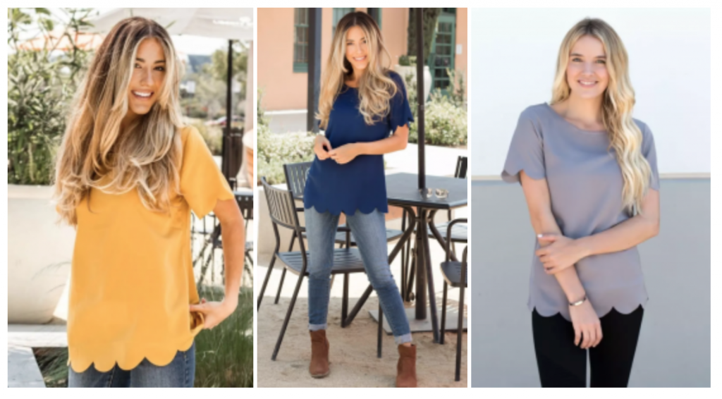 Scalloped Edge Top Just $16.99! (Reg. $36.99)