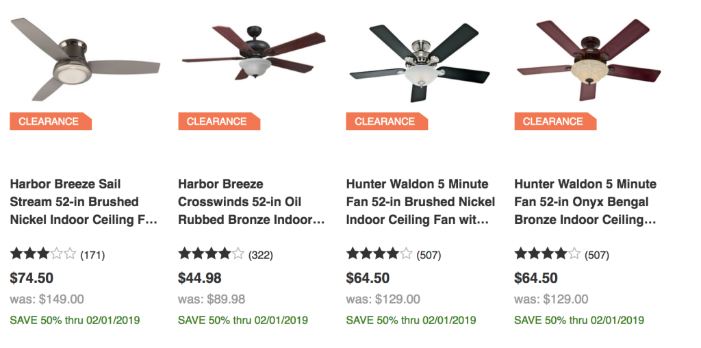 50% Off Ceiling Fans at Lowe’s!