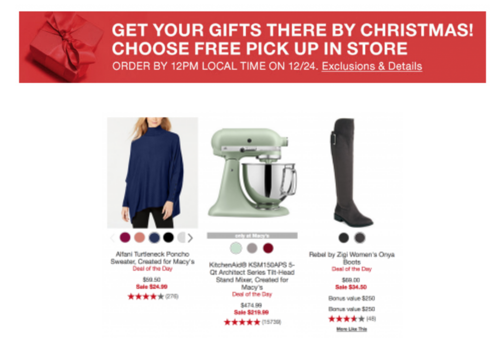 Macys: Buy Online & Pick Up In-store Last Minute Gifts In Time For Christmas! Plus, Doorbusters Today Only!