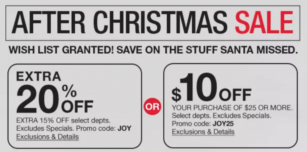 Macy’s After Christmas Sale! Take An Extra 20% Off Or $10 Off Orders Of $25 Or More!