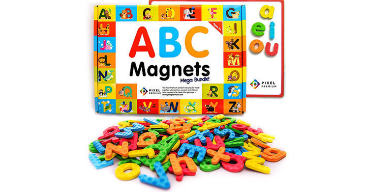 Pixel Premium ABC Magnets for Kids Gift Set – 142 Magnetic Letters – Just $15.99!